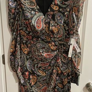 🔥 AQUA Paisley Puff Shoulder Mini Dress - NWT